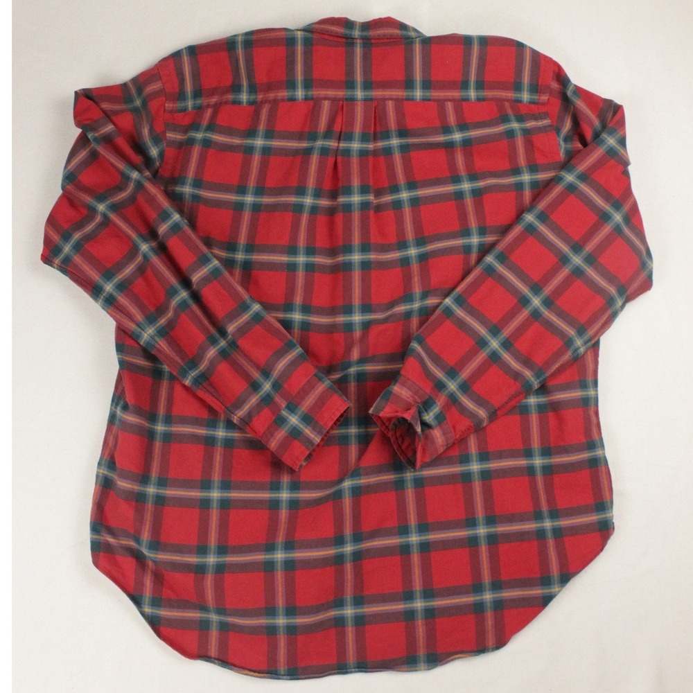 Vintage Ralph Lauren Plaid‎ Button Front Shirt XL Red Tartan Classic Fit Cotton - Picture 2 of 7